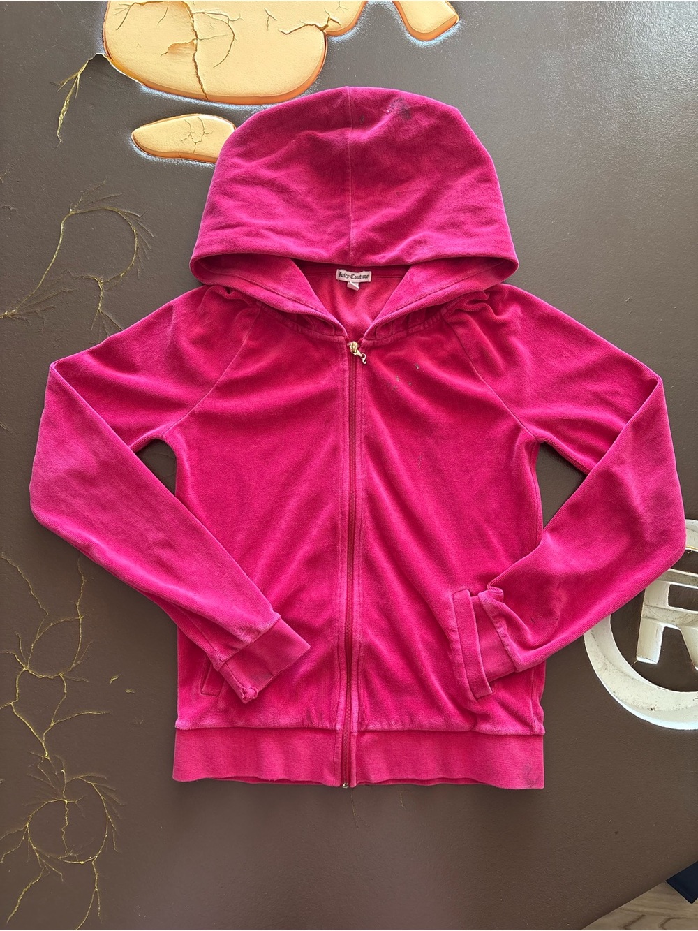Juicy Couture Hot Pink Velour Hooded Zip Jacket